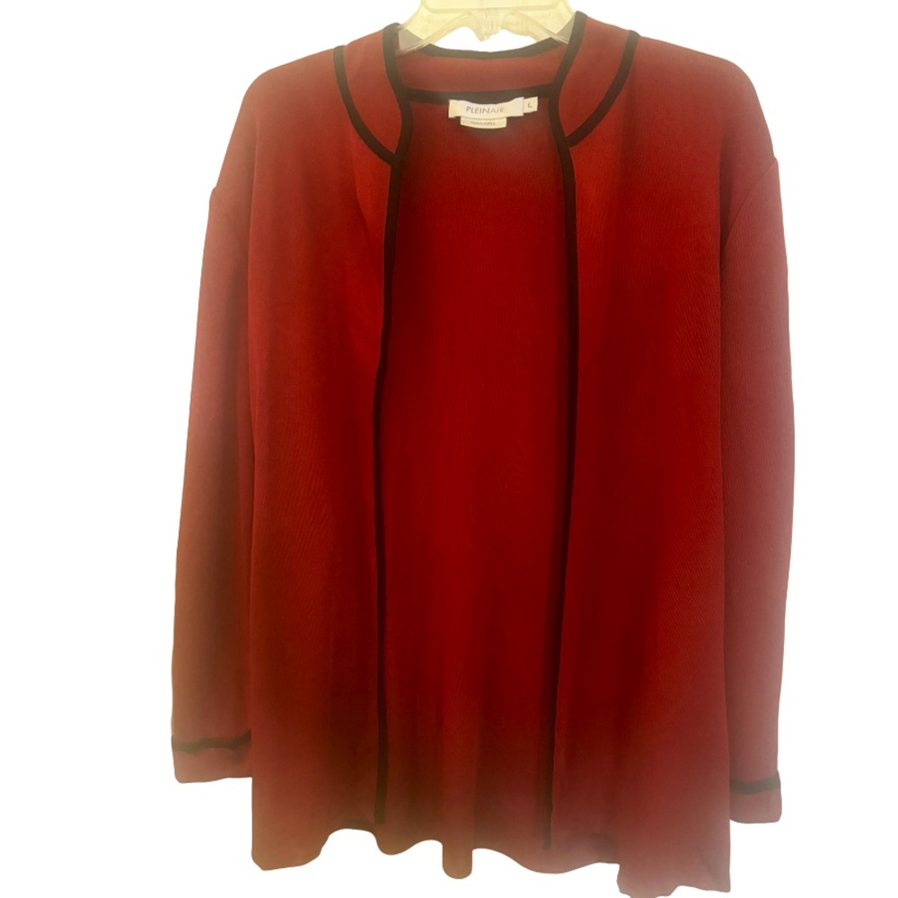 Pleinair Red & Black Acrylic Cardigan LP